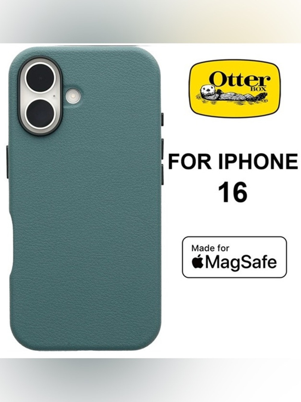 OtterBox iPhone 16 Cactus Leather Case in Juniper Sprig Green MagSafe 🌵